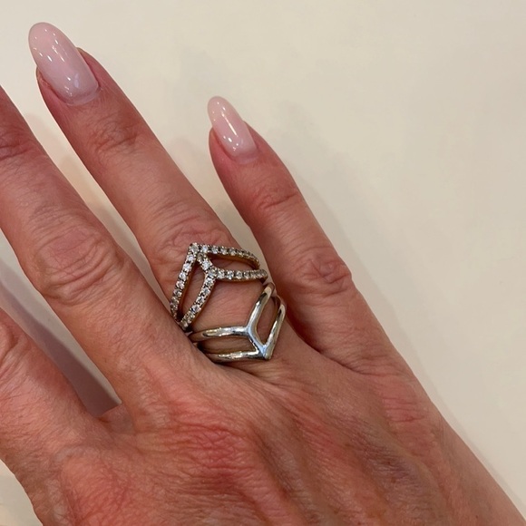 Wanderlust + Co Geo Armour XL Crystal Ring in Gold - Picture 2 of 6